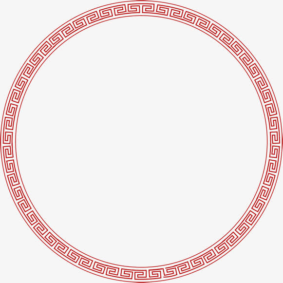 古风红色圆环素材