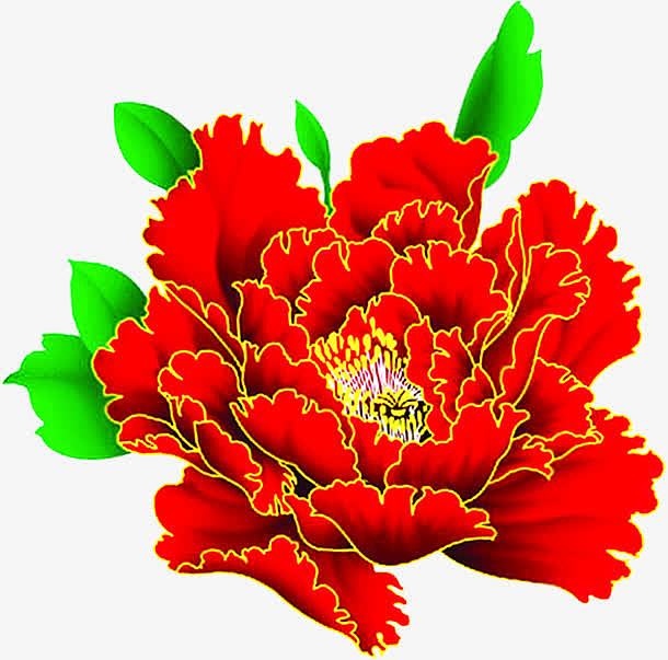 中秋节手绘红花包装