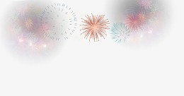 天空中的彩色烟花手绘中秋国庆