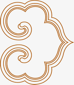 橙色线条如意纹路中秋免抠素材免费下载_觅元素51yuansu.com