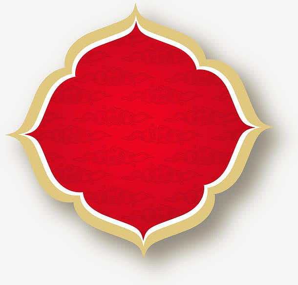 中秋节黄边框红花纹