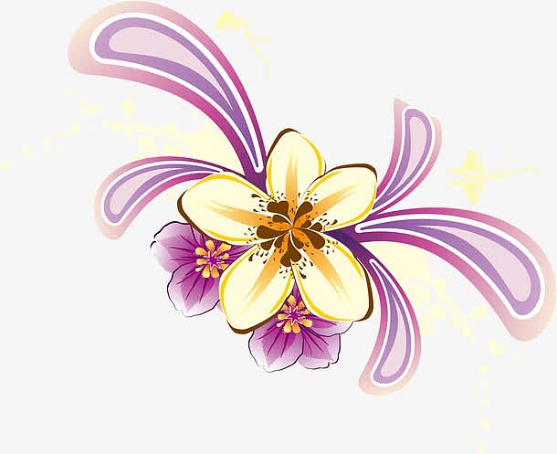 紫黄色花朵海报教师节
