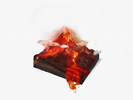 喷射火山模型岩浆红色