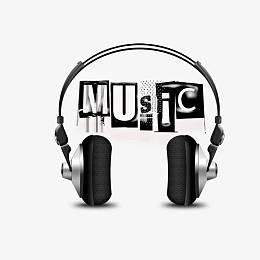 music 音乐黑色耳机