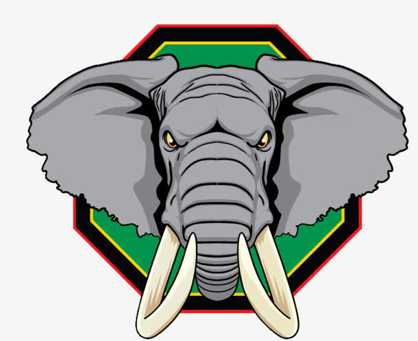 卡通象鼻子象牙绿色