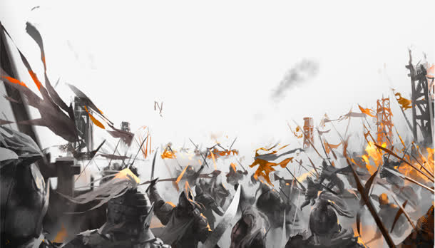 烽火狼烟水墨素材图