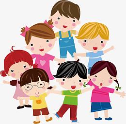 手绘卡通快乐幼儿园小人