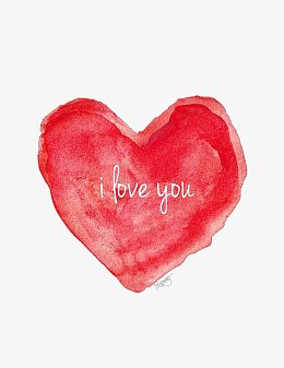 手绘水墨涂鸦爱心