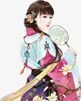 手绘古典风中国美女