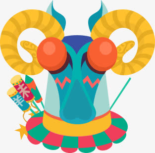 卡通黄色牛角牛头形象