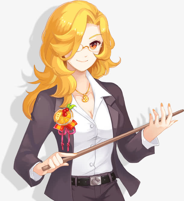 卡通戴眼镜女教师形象