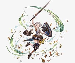 手持长剑与盾牌美少女战士