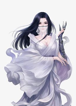 蒙面纱鬼女左手变异长发