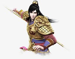 金甲长棍将军古风手绘游戏