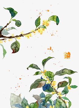 创意荧光植物插画