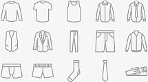 简笔画图标衣服图标裤子图表细线条服装图标