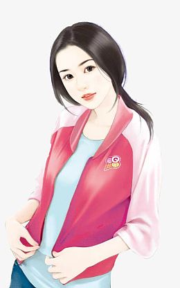 清纯可爱现代美女立绘