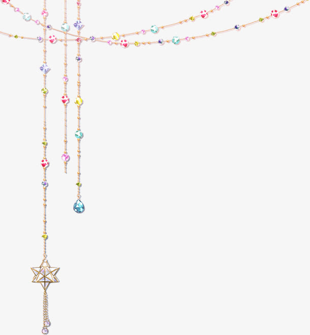 七彩交织下的星星珠帘