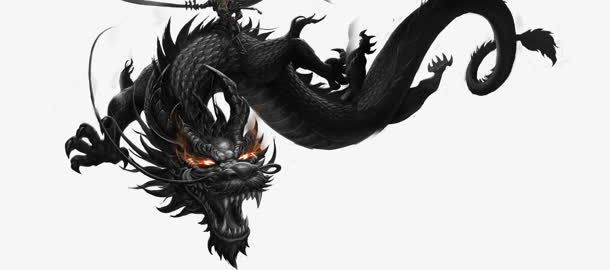 中国龙黑色龙祥云吉祥