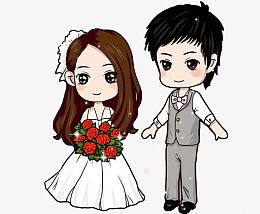 可爱Q版情侣婚纱照