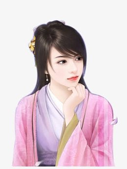 托腮思考素雅美女