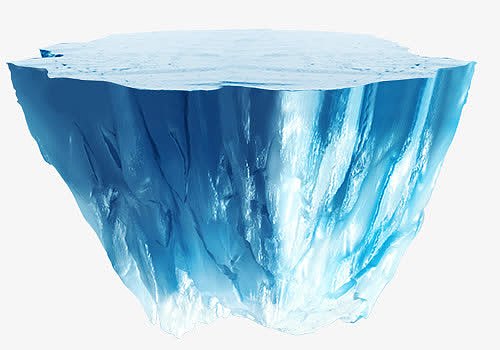 蓝色冰山透明背景
