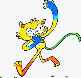 转身回眸黄色渐变猫咪