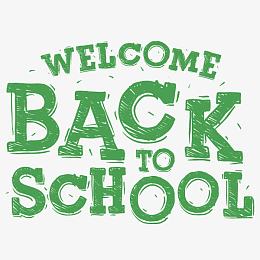 绿色英文欢迎回到学校