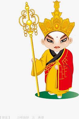 卡通和尚唱戏人物
