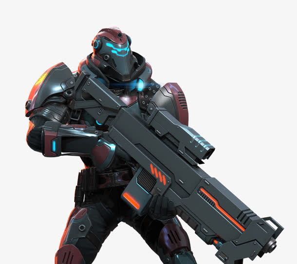 手握重型武器的盔甲战士