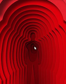 红色人形通道海报背景