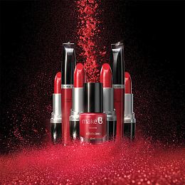 红色粉末口红海报