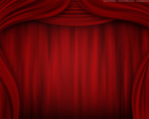 舞台开场的红色幕布