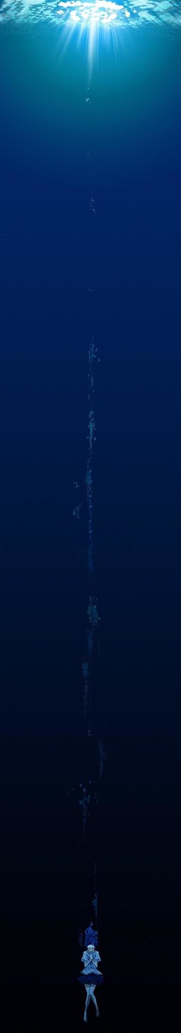 深海蓝色海水阳光直射
