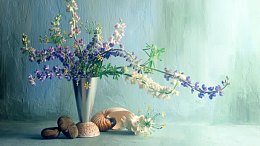 静物花瓶油画水彩画