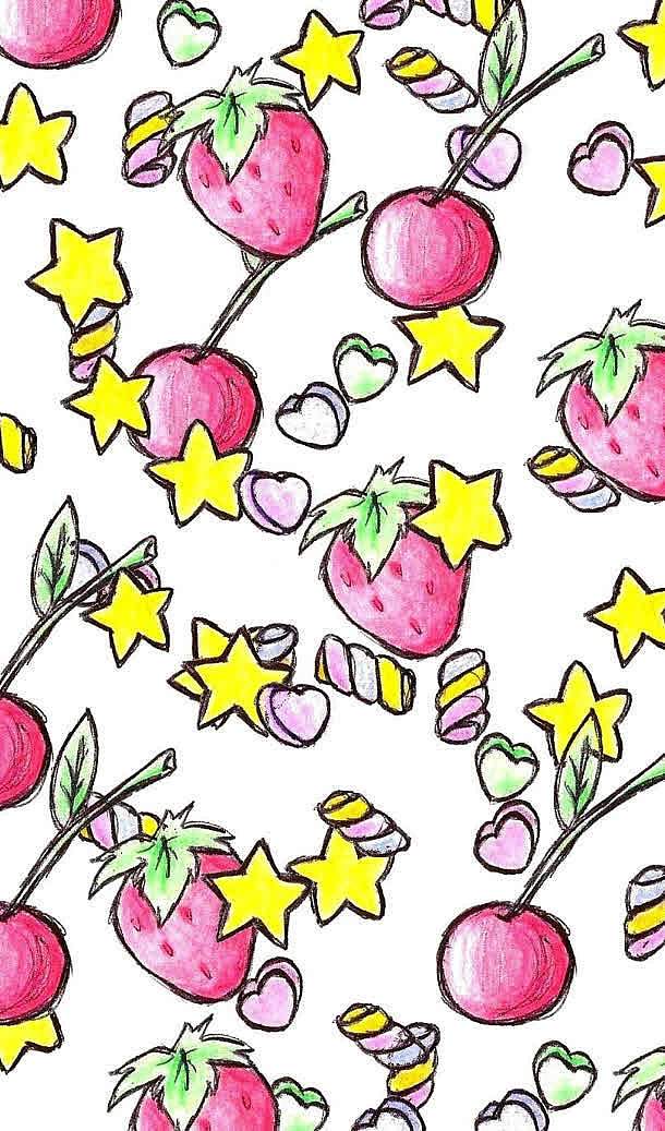 手绘草莓星星壁纸
