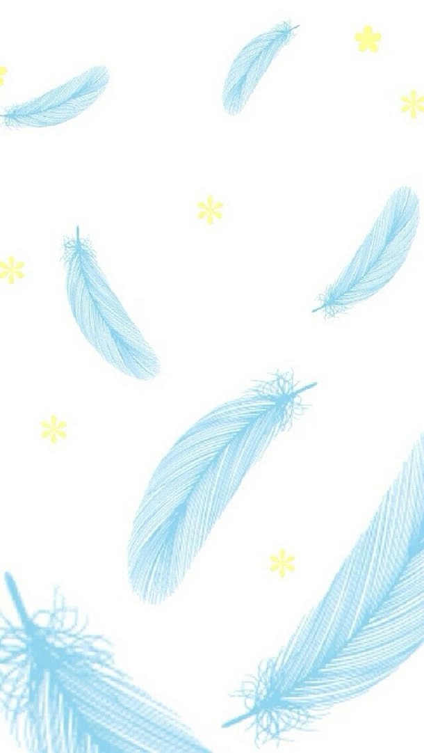 手绘蓝色羽毛壁纸