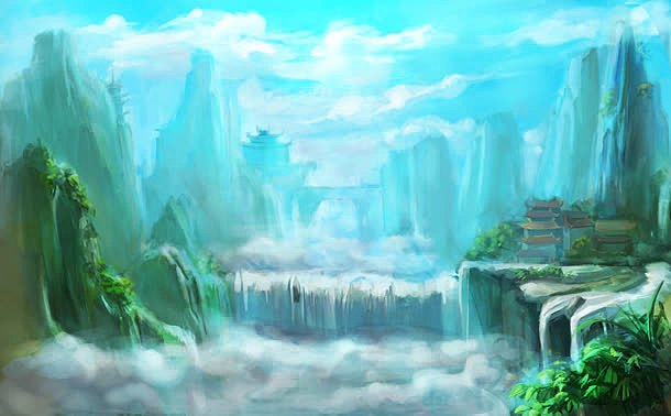 仙境风景山水壁画