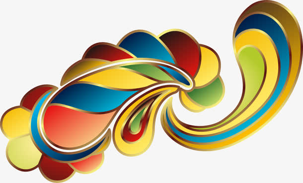 手绘彩色国庆花纹