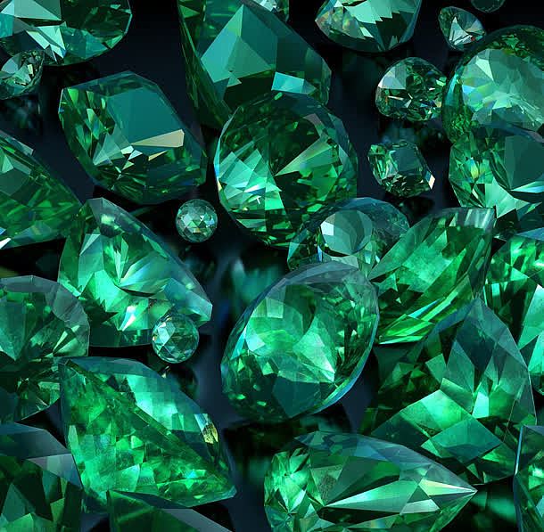 祖母绿水晶钻石高清摄影