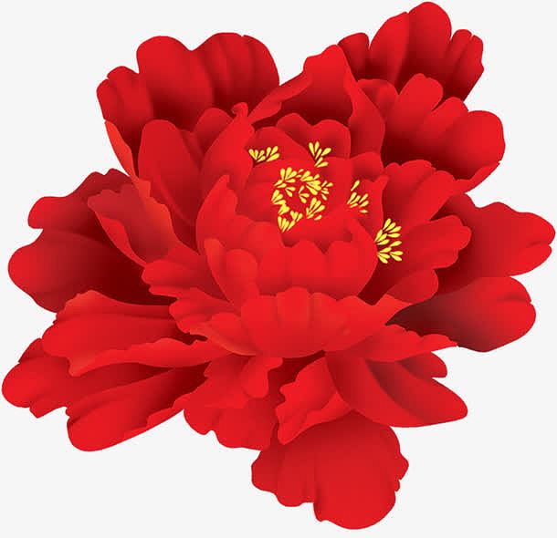 手绘红色花朵国庆海报