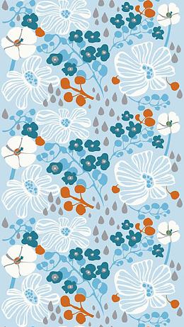 手绘陈院内飞花插画
