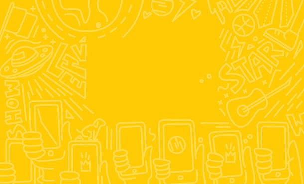 黄色卡通手机图案手绘海报背景