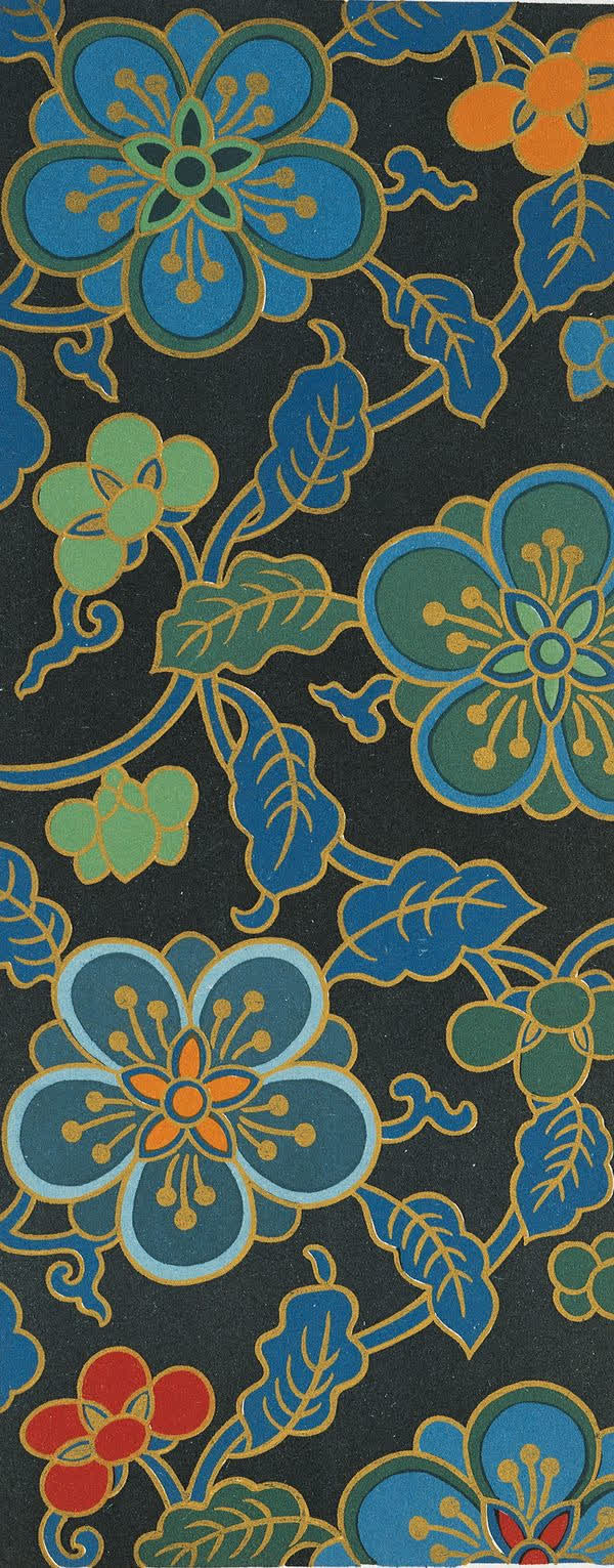 手绘怀旧蓝色花朵