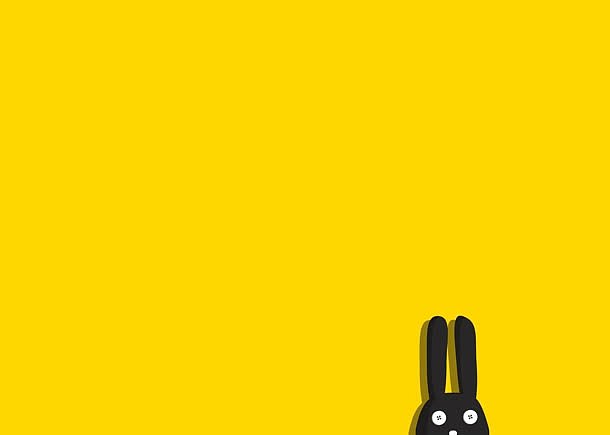 黄色卡通黑色小兔子壁纸