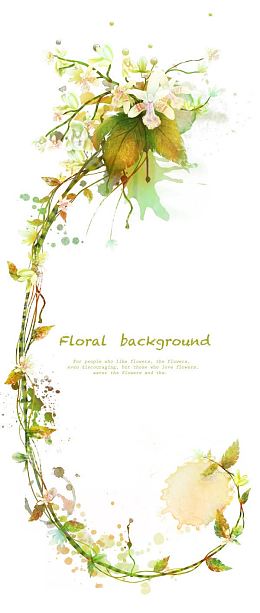 手绘水彩花朵藤蔓涂鸦壁纸