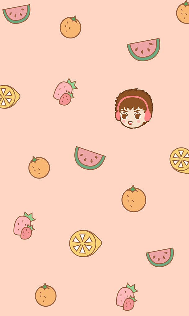 粉色卡通水果壁纸