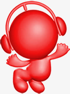 红色卡通小人招聘海报