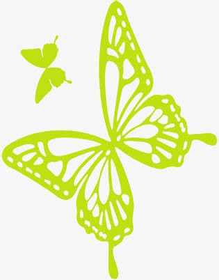 绿色蝴蝶花纹图案装饰元素