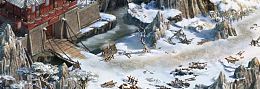 雪后的城墙小路游戏场景